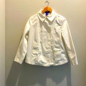 Twiggy London women’s tan 97%cotton,long sleeve denim jacket. Pre-owned.